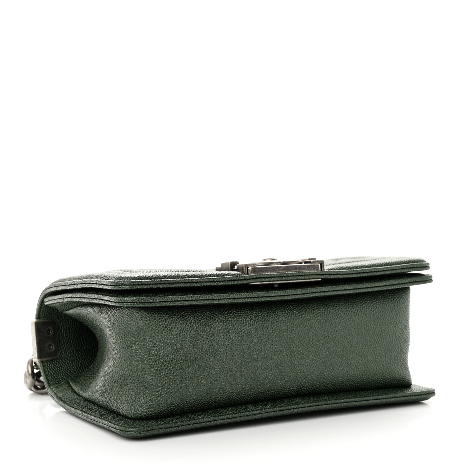 Chanel Caviar Chevron Quilted Small Boy Flap Green 4 of 11