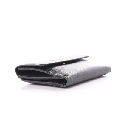 Prada Saffiano Metal Flap Compact Wallet Black 7 of 8