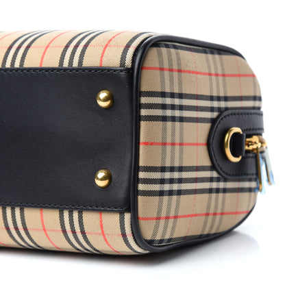 Burberry Smooth Calfskin 1983 Knight Check Link Bowling Bag Black 7 of 10