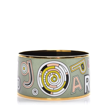 Hermes Enamel Printed Tohu Bohu Extra Wide Bracelet 70 Amande 1 of 6