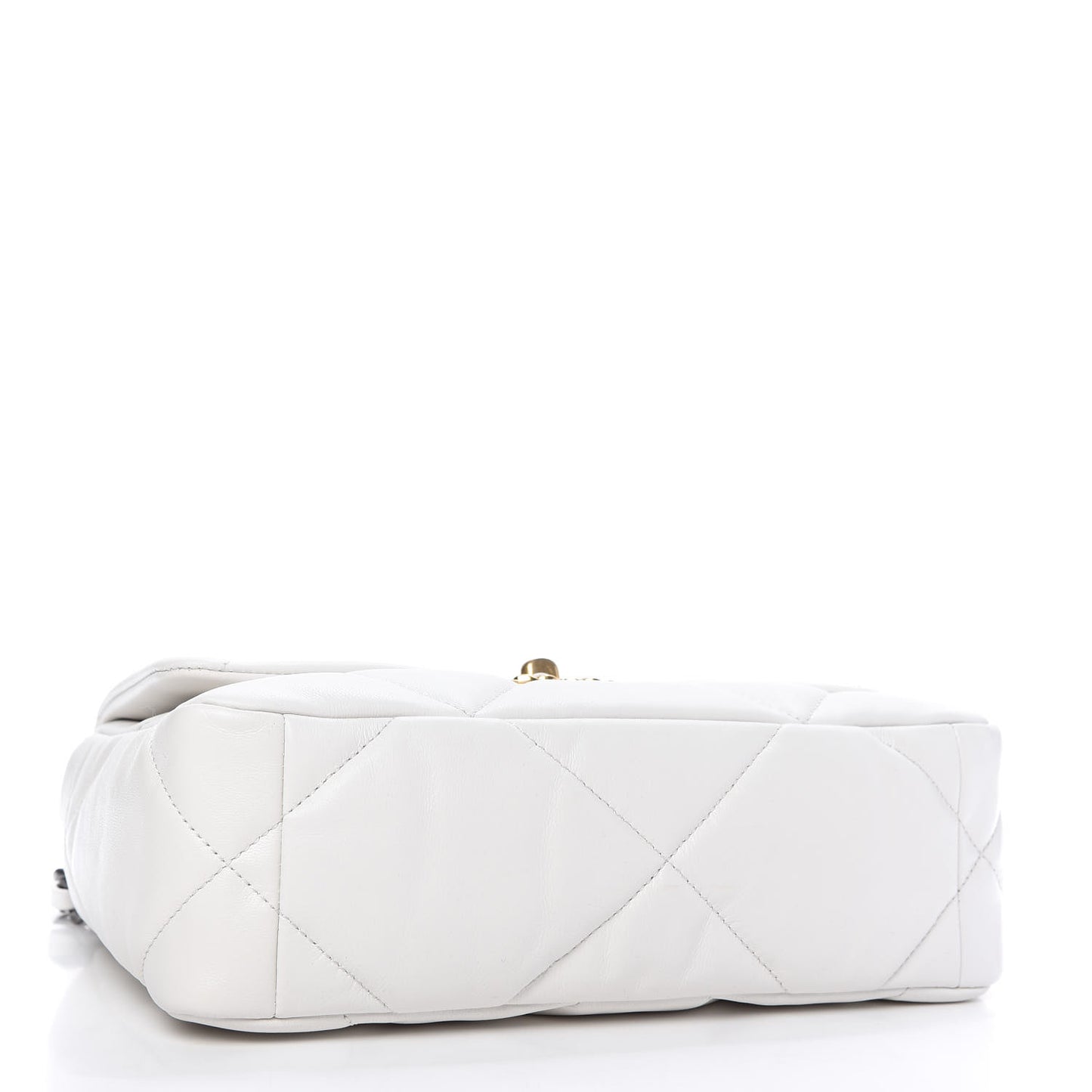 Goatskin Quilted Medium 19 Flap White