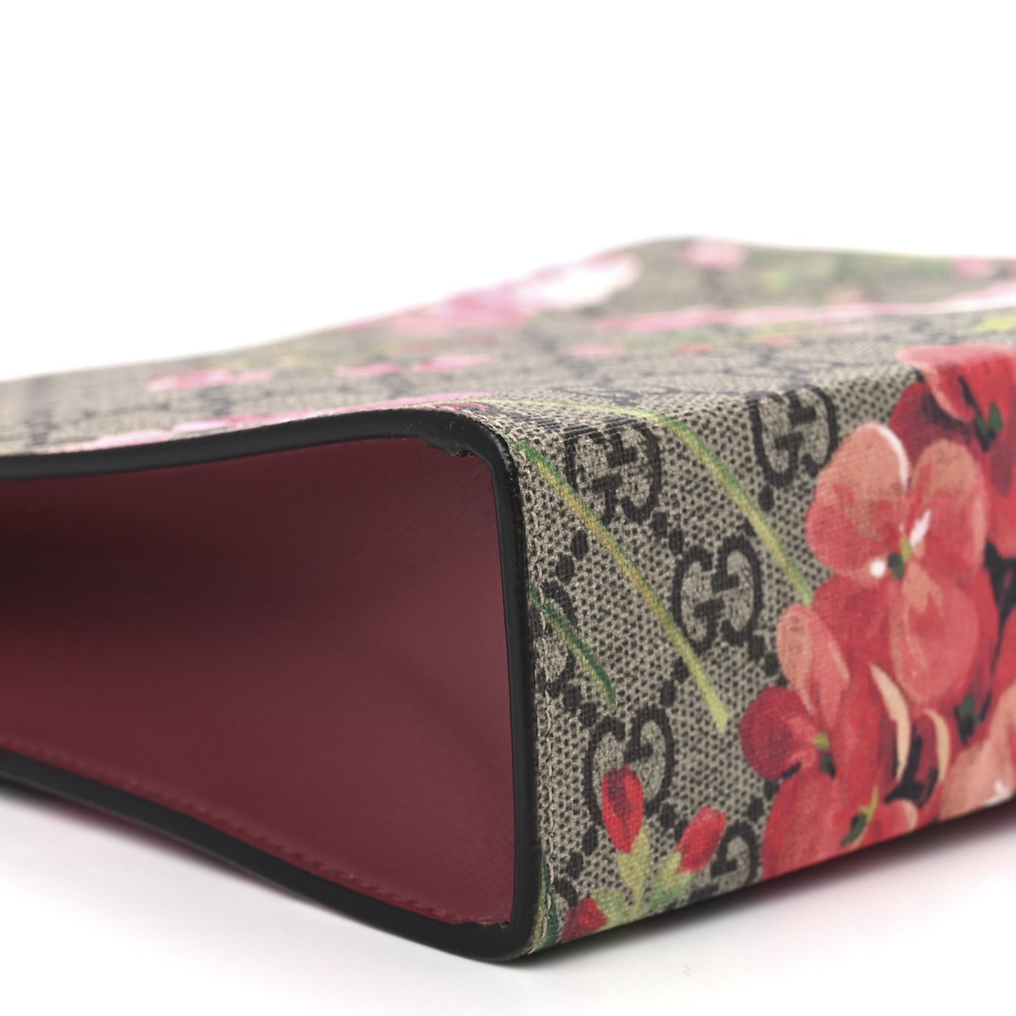 GG Supreme Monogram Blooms Large Cosmetic Case Beige Multicolor Dry Rose