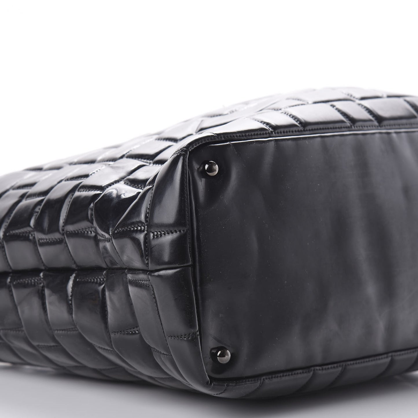 Vinyl Quilted Frozen Shopping Tote Black