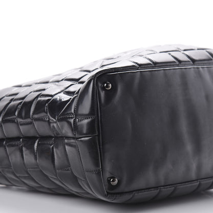 Chanel Vinyl Quilted Frozen Shopping Tote Black 6 of 12