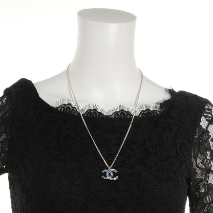 Chanel Crystal Baguette CC Necklace Blue 2 of 4