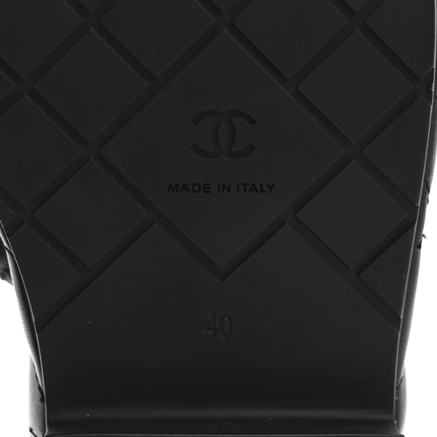 Lambskin Quilted CC Mules Wedge Sandals 40 Black
