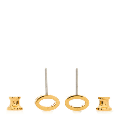 Hermes Gold Lacquered Mini Pop H Earrings Black 3 of 5