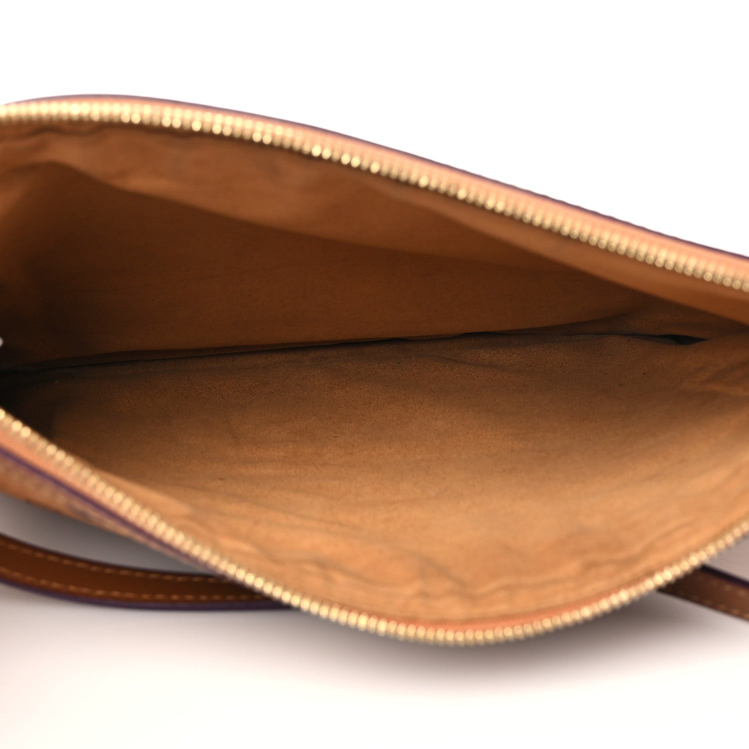 MCM Visetos Liz Shopper Tote Pouch Cognac 4 of 7