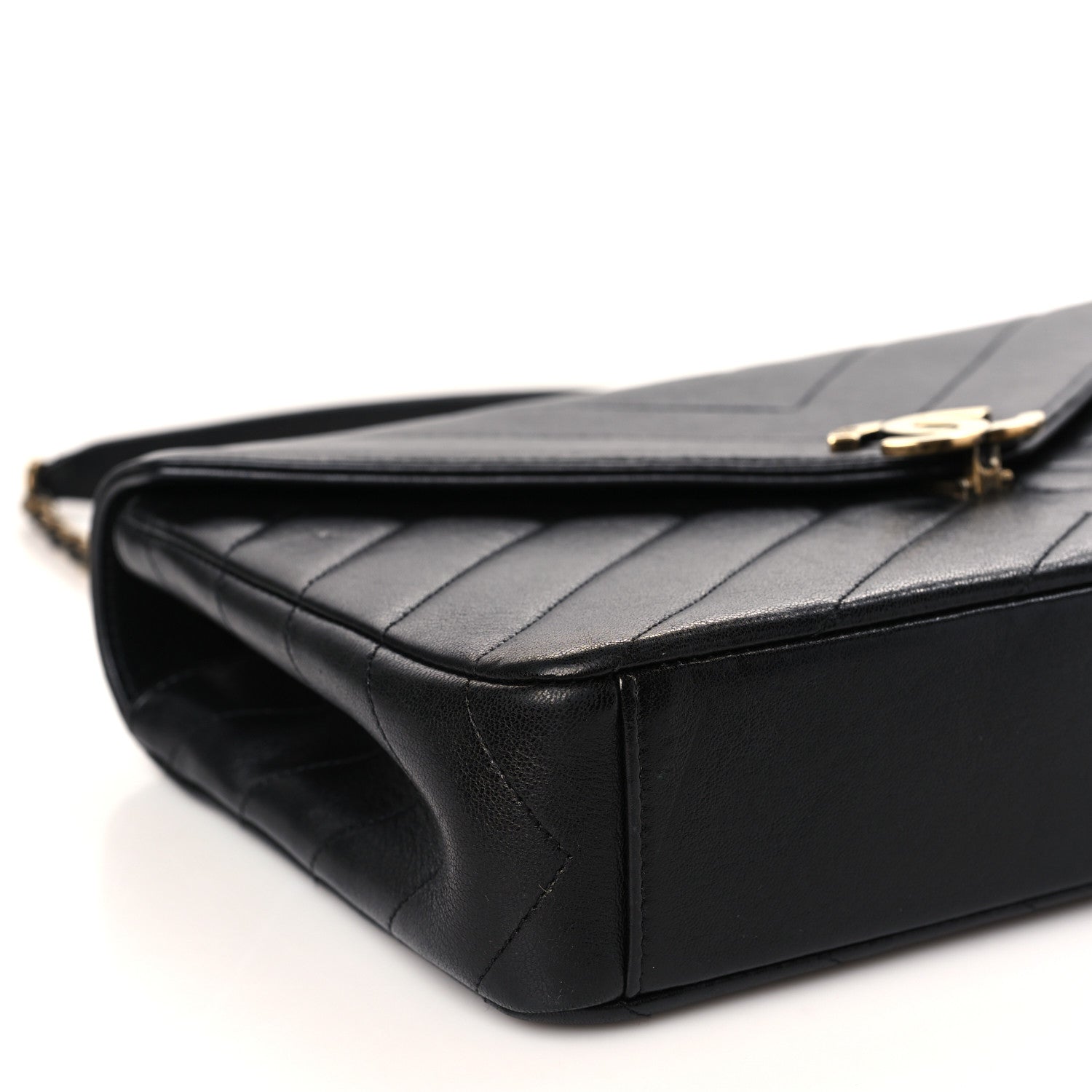 Chanel Lambskin Chevron Quilted Medium Envelope Flap Black 8 of 10