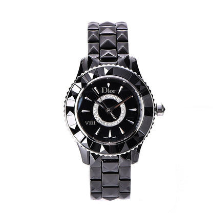 Christian Dior Stainless Steel Ceramic Diamond 28mm Dior VIII Quartz Watch Black 1 of 6