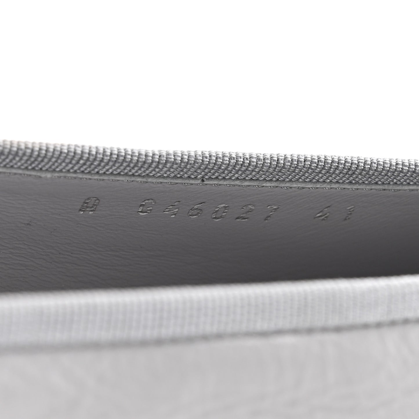 Shiny Crumpled Calfskin Patent CC Cap Toe Ballerina Flats 41 Grey Black