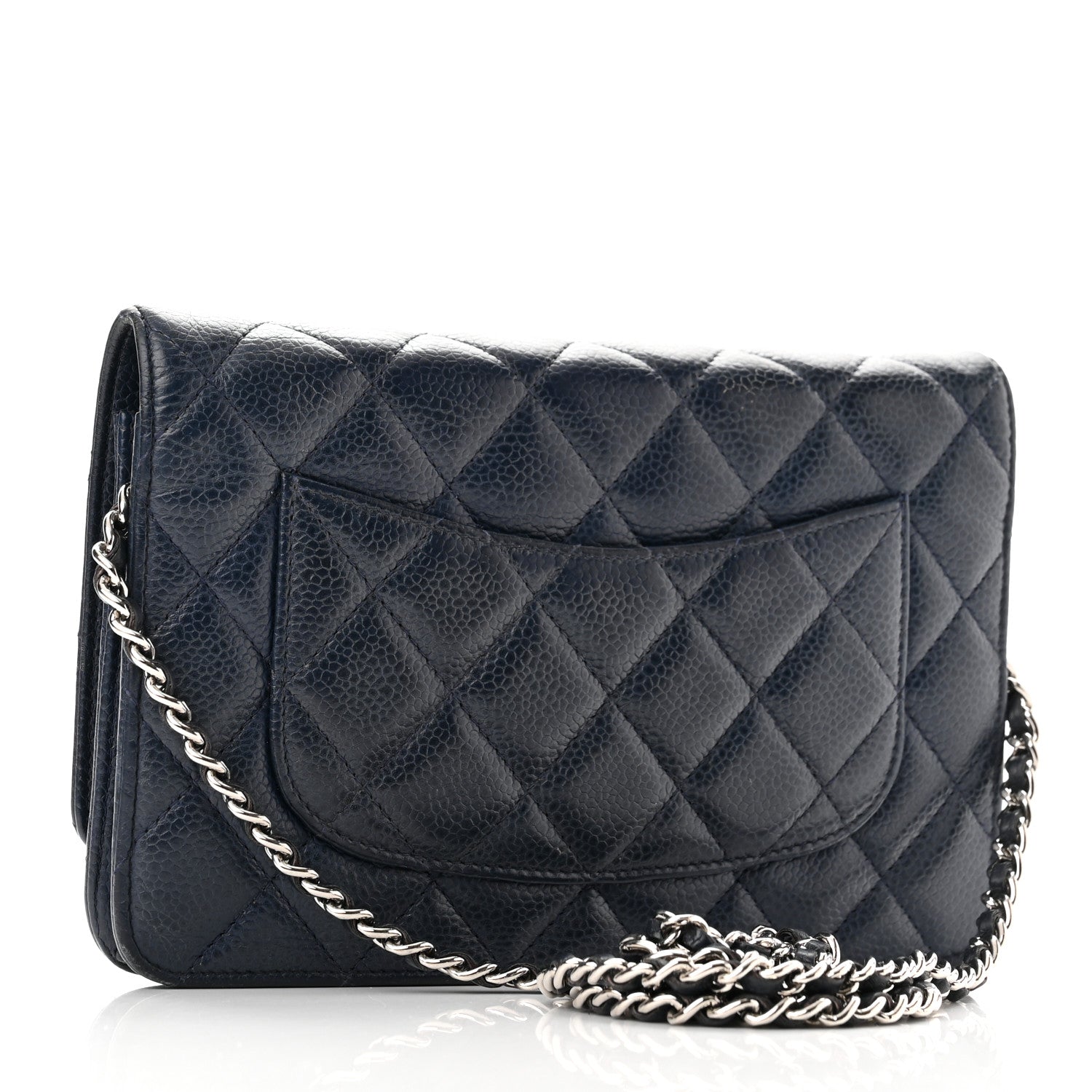 Chanel Caviar Quilted Wallet On Chain WOC Navy Blue 3 of 13