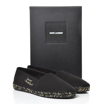 Saint Laurent Canvas Logo Embroidered Espadrilles 41 Black 10 of 10