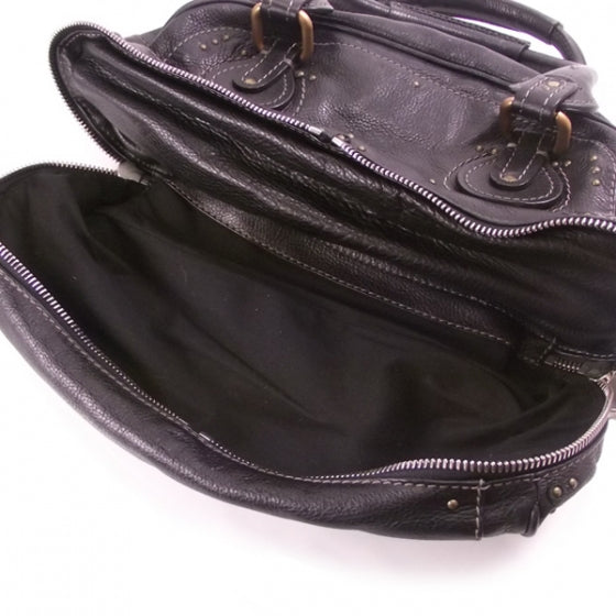 Chloe Leather Paddington Double Zipped Bowler Black 16 of 19