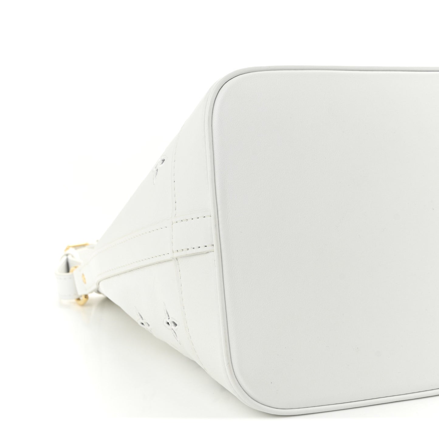 Calfskin Monogram Cutout Petit Noe White