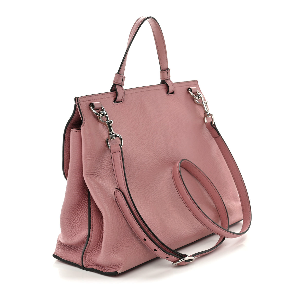 Cellarius Calfskin Small Bamboo Daily Top Handle Bag Carmine Rose