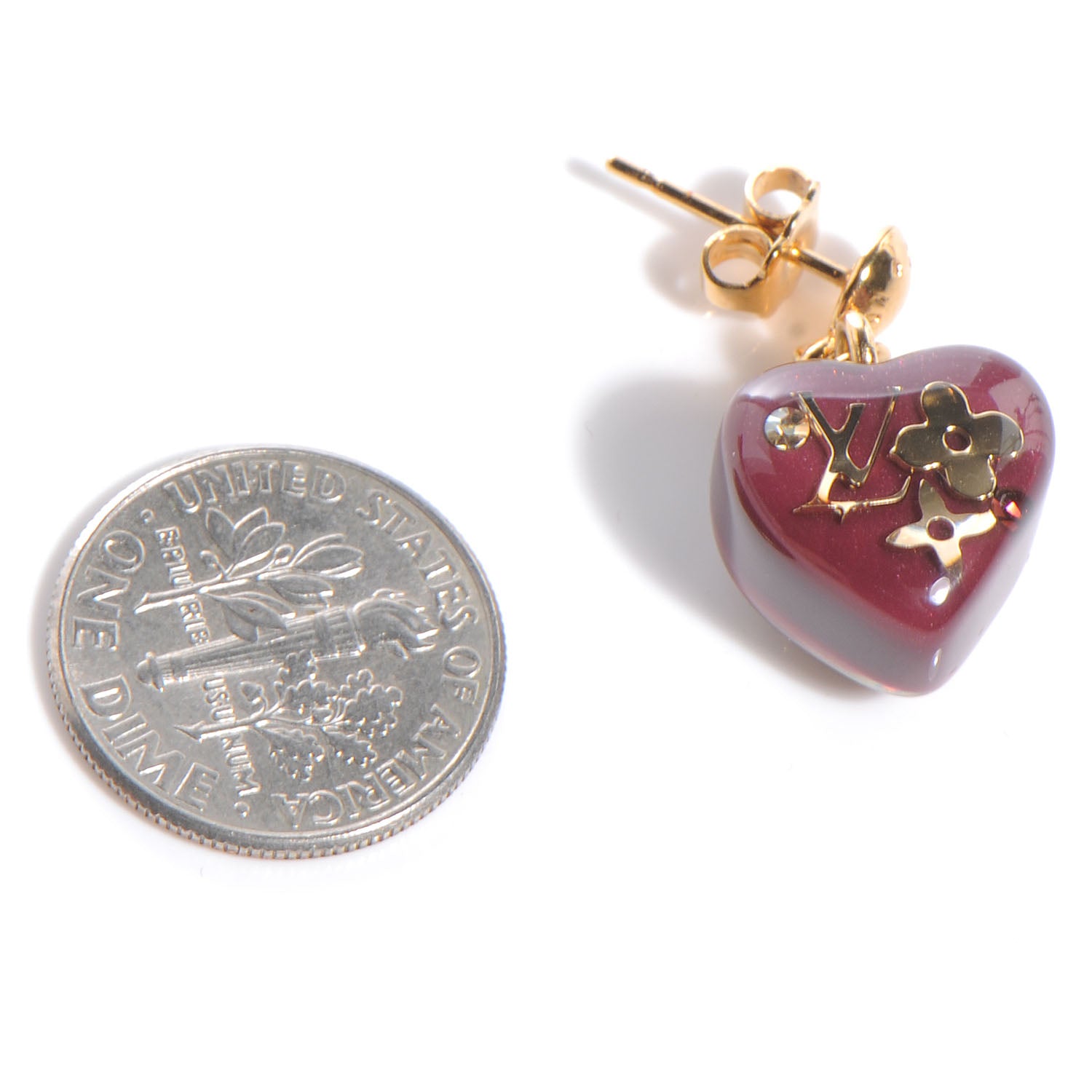 Louis Vuitton Inclusion Heart Earrings Rouge Fauviste 2 of 5