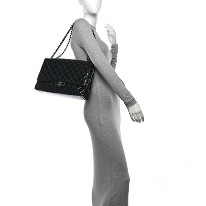 Chanel Patent Quilted Maxi Single Flap Blue 2 of 11