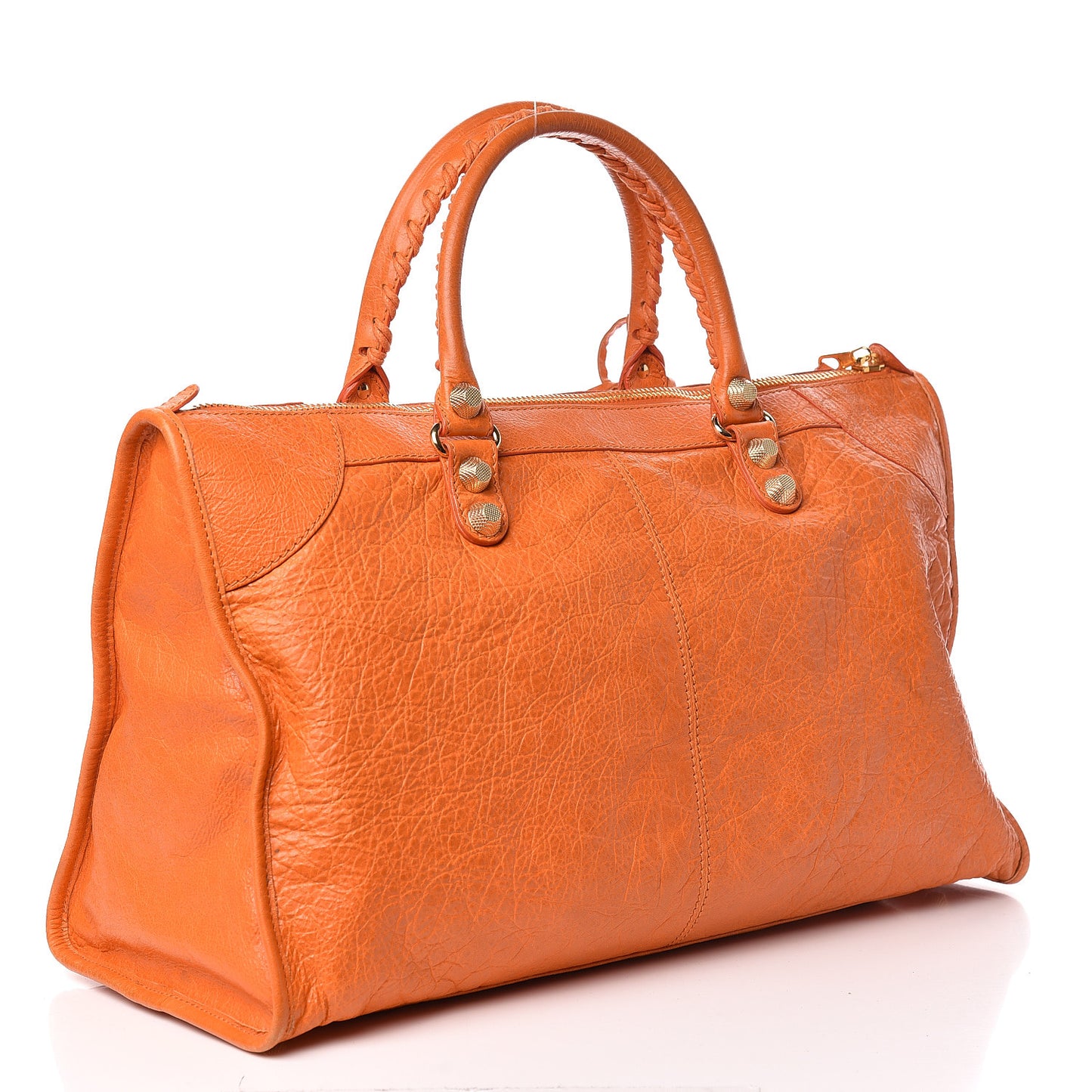 Agneau Giant 12 Gold Hardware Work Tangerine