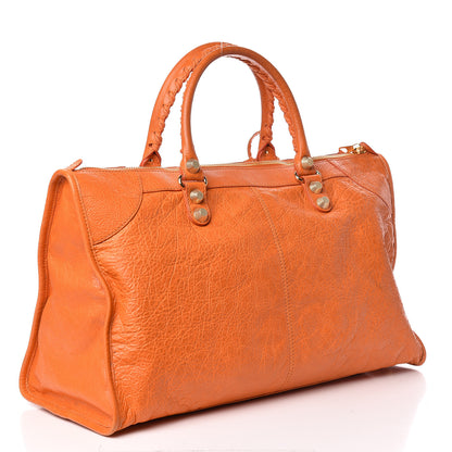 Balenciaga Agneau Giant 12 Gold Hardware Work Tangerine 3 of 13