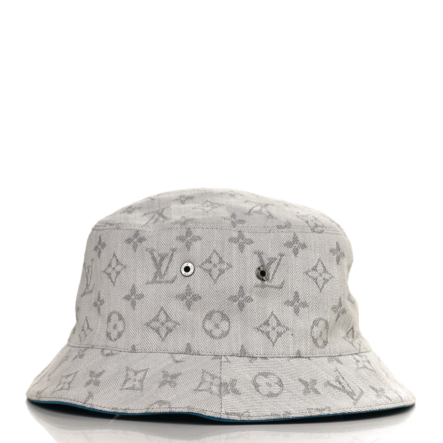 Monogram Denim Transformable Bob Bucket Hat 60 White Blue