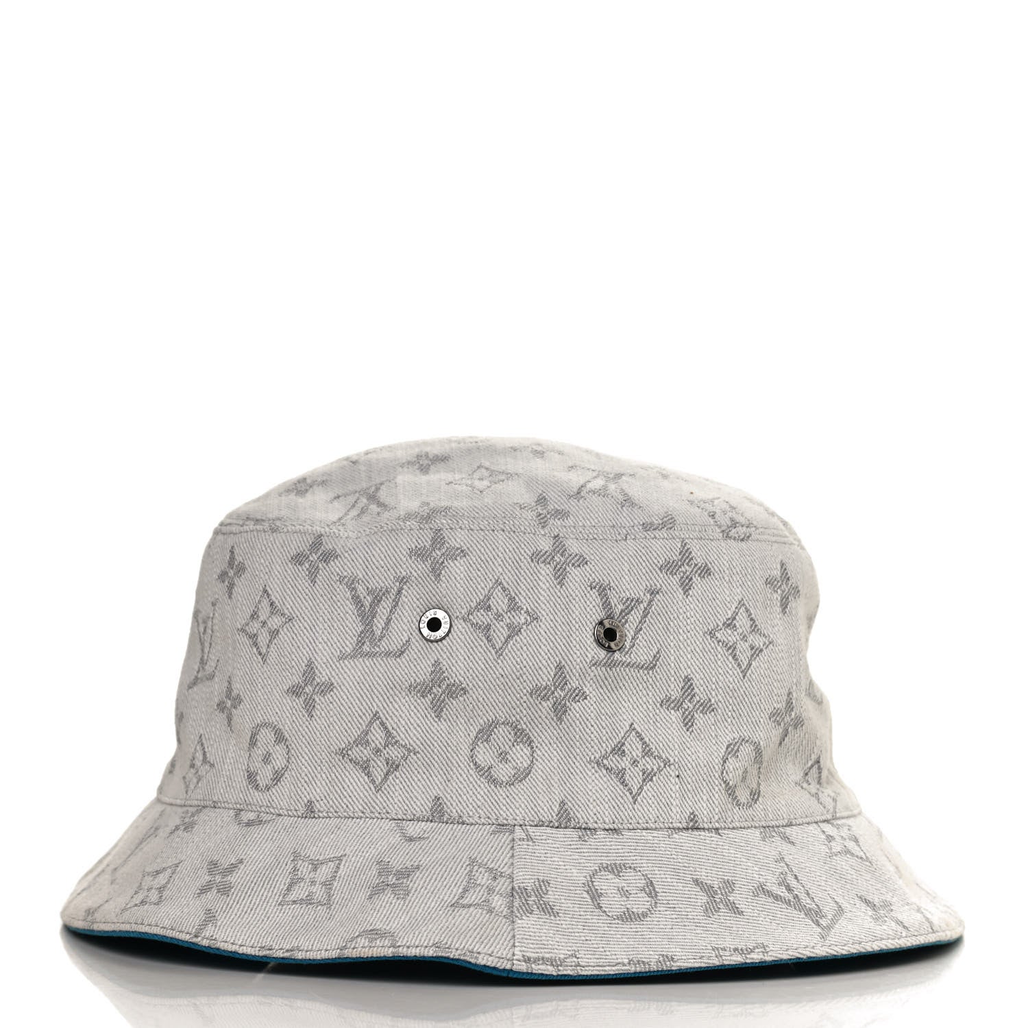 Louis Vuitton Monogram Denim Transformable Bob Bucket Hat 60 White Blue 5 of 14