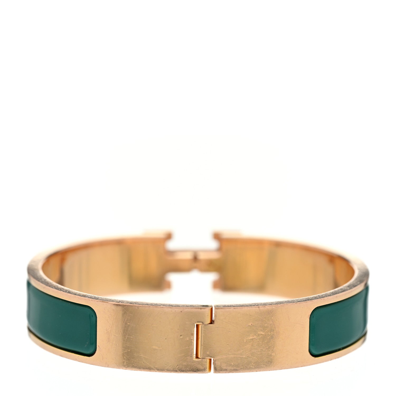 Hermes Narrow Enamel Clic Clac H Bracelet PM Malachite 3 of 5