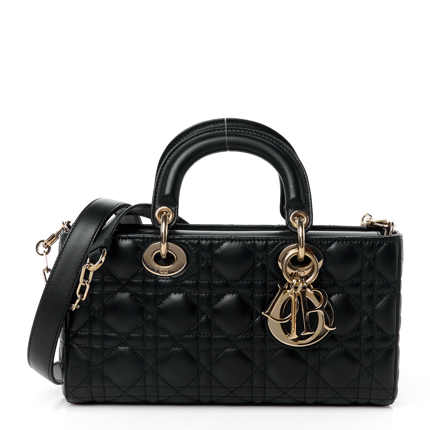 Lambskin Cannage Small Lady D-Joy Black