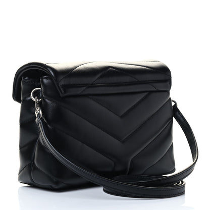 Saint Laurent Calfskin Y Quilted Monogram Toy Loulou Crossbody Bag Black 2 of 4