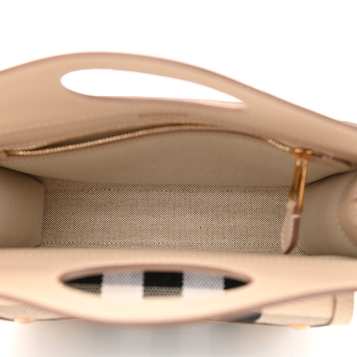 Smooth Calfskin Canvas Check Mini Pocket Bag Dusty Sand Soft Fawn