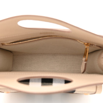 Burberry Smooth Calfskin Canvas Check Mini Pocket Bag Dusty Sand Soft Fawn 7 of 10