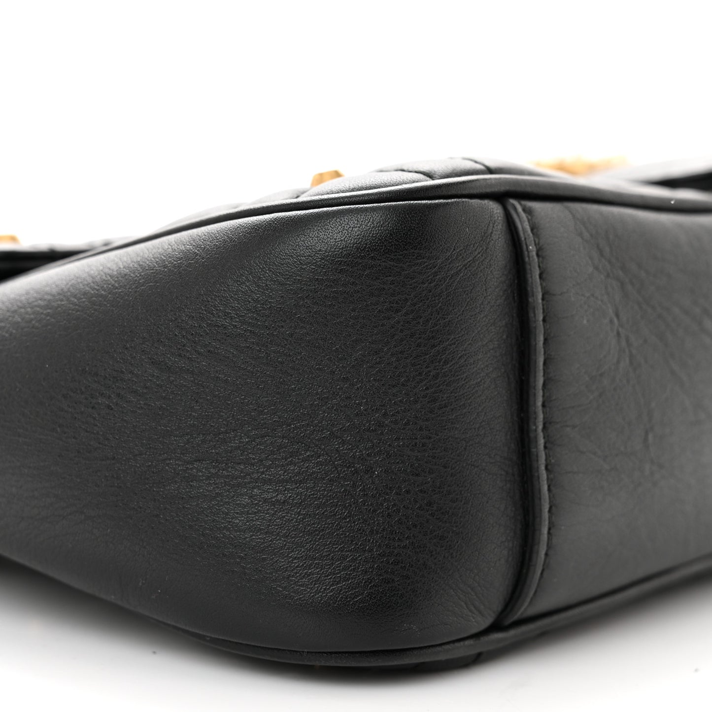 Calfskin Matelasse Studded Small Pearly GG Marmont Shoulder Bag Black