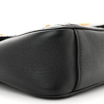 Gucci Calfskin Matelasse Studded Small Pearly GG Marmont Shoulder Bag Black 9 of 13