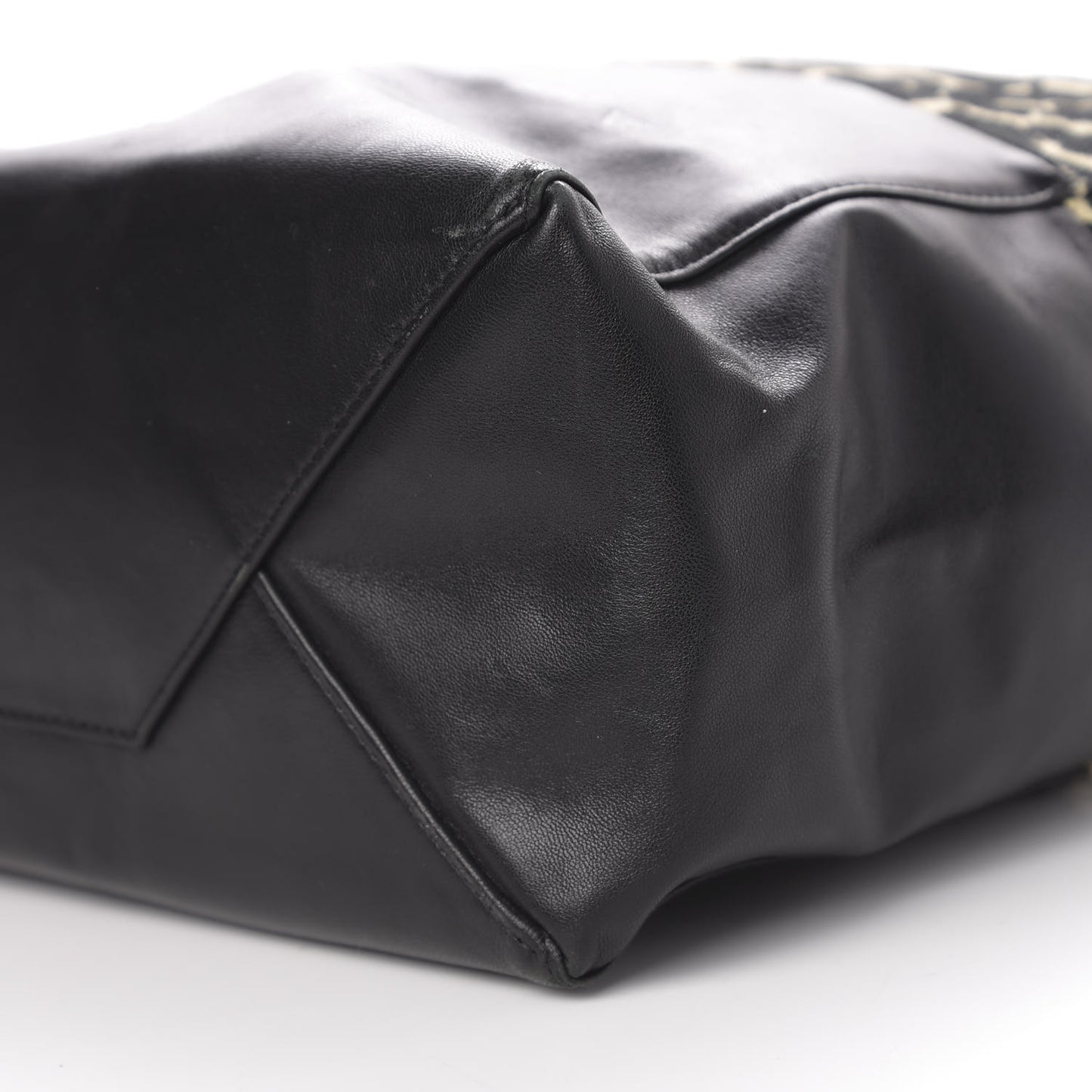 Lambskin Jute Leopard Bi-Cabas Black