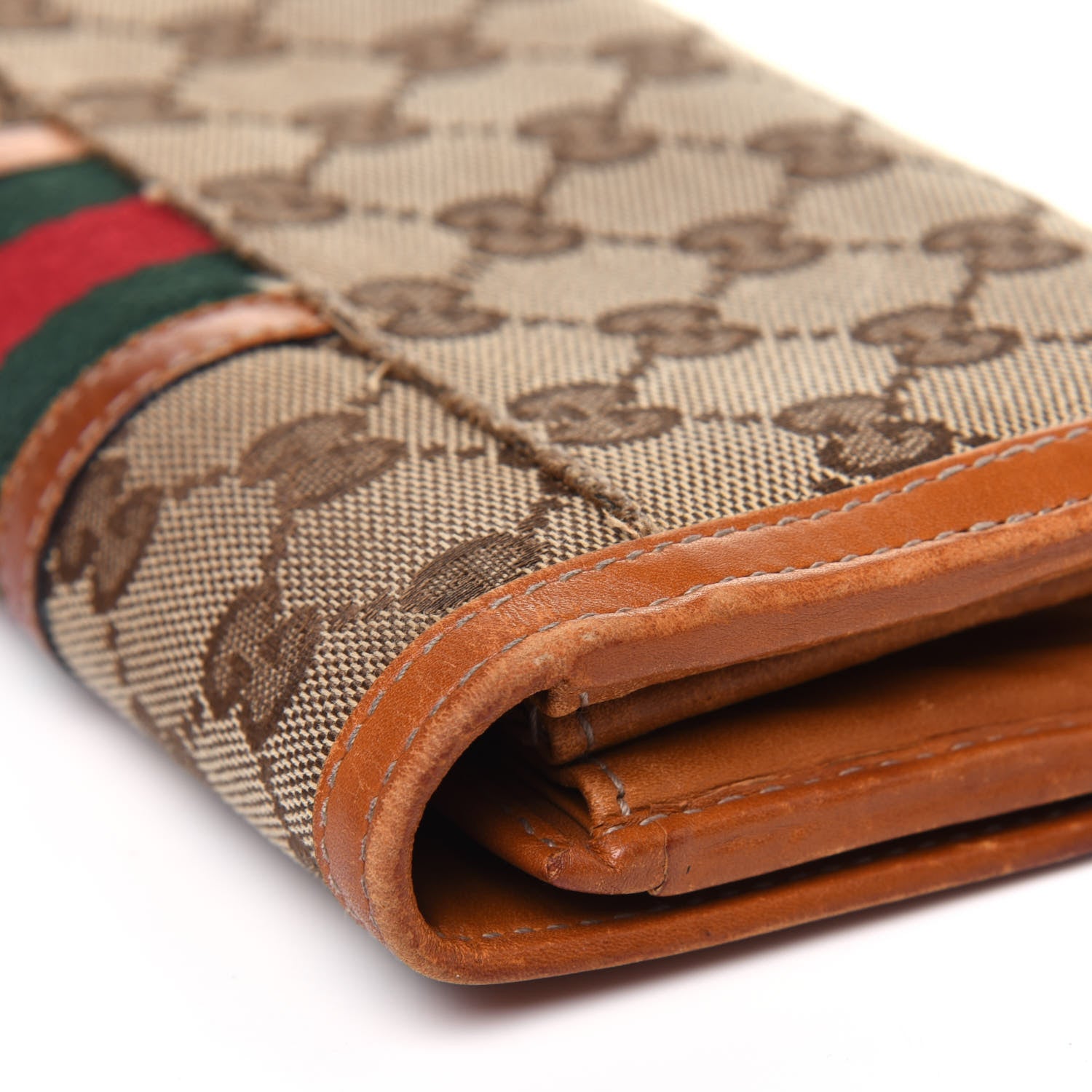 Gucci Monogram Vintage Web Continental Wallet Tobacco 17 of 22
