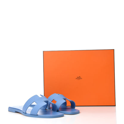 Hermes Epsom Oran Sandals 38 Bleu Paradis 9 of 9