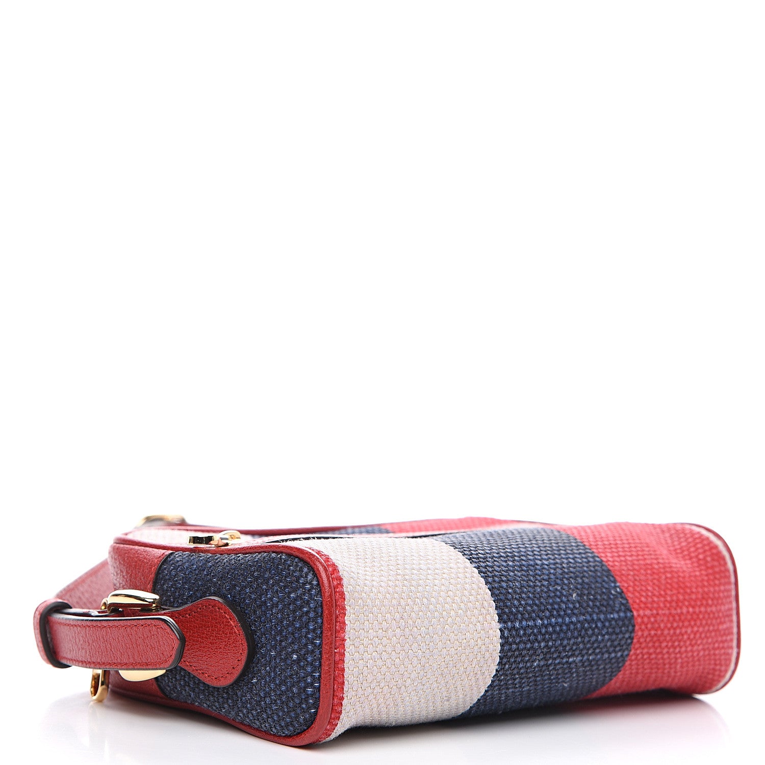 Gucci Canvas Sylvie Stripe Mini Ophidia Camera Bag Mystic White Hibiscus Red Maritime 3 of 11