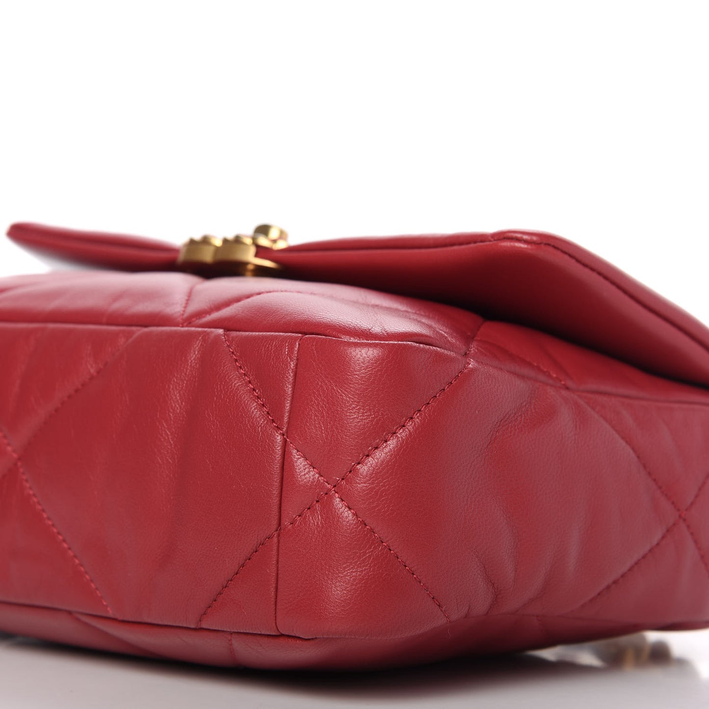 Shiny Goatskin Quilted Medium Chanel 19 Flap Dark Pink