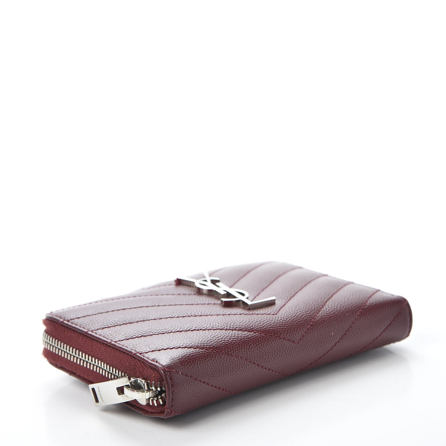 Grain De Poudre Matelasse Chevron Monogram Zip Around Wallet Palissandre