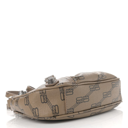 Balenciaga Coated Canvas BB Monogram Le Cagole Mini Purse With Chain Beige Brown 4 of 11
