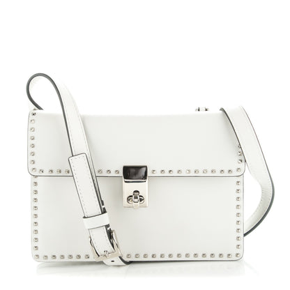 Valentino Garavani Calfskin Small Rockstud Cabana Crossbody Bag Bianco 1 of 6