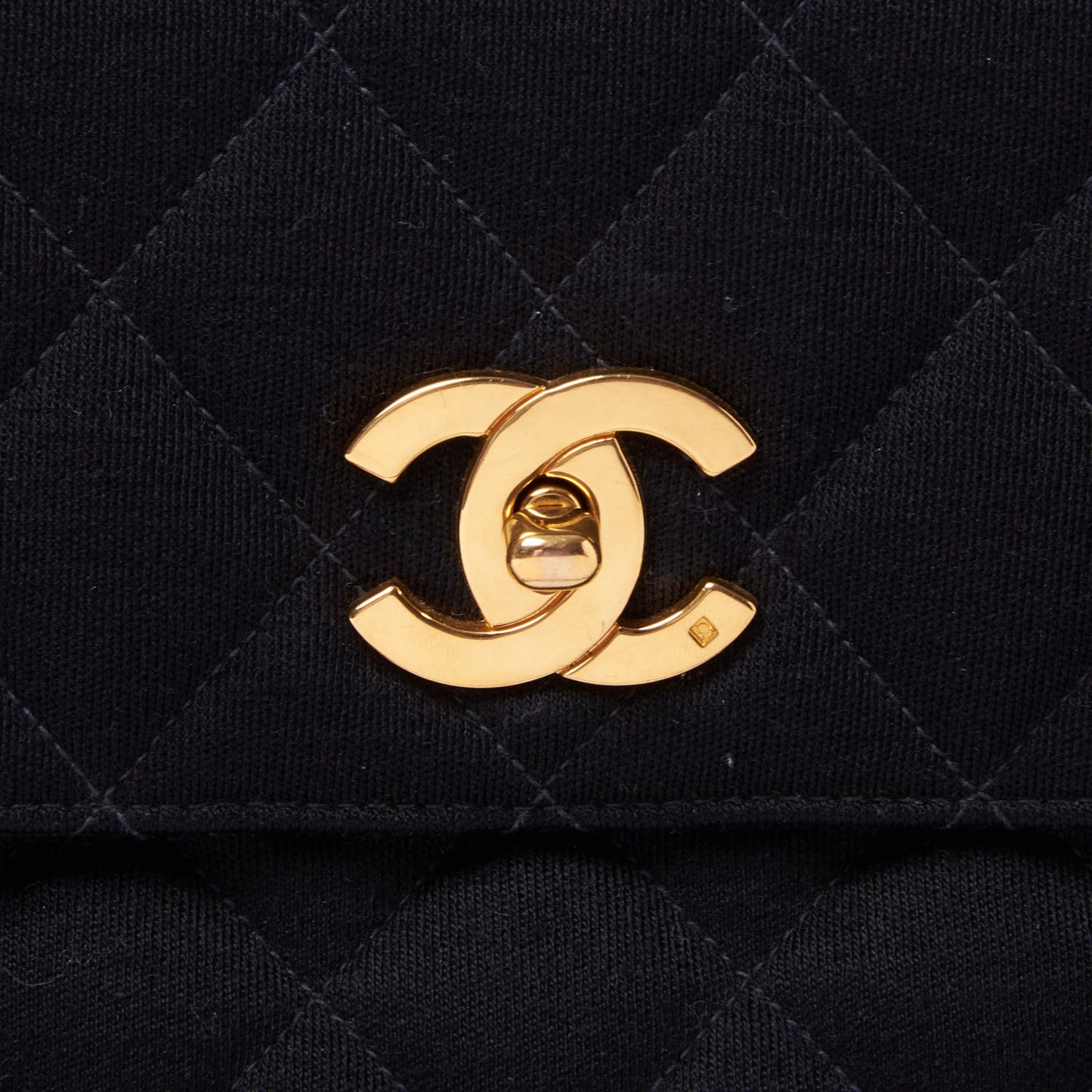 Jersey Quilted CC Shoulder Bag Black
