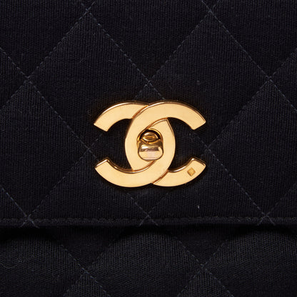 Chanel Jersey Quilted CC Shoulder Bag Black 11 of 11
