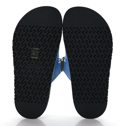 Hermes Suede Goatskin Womens Chypre Sandals 36 Bleu Cameo Vert Celadon 5 of 9