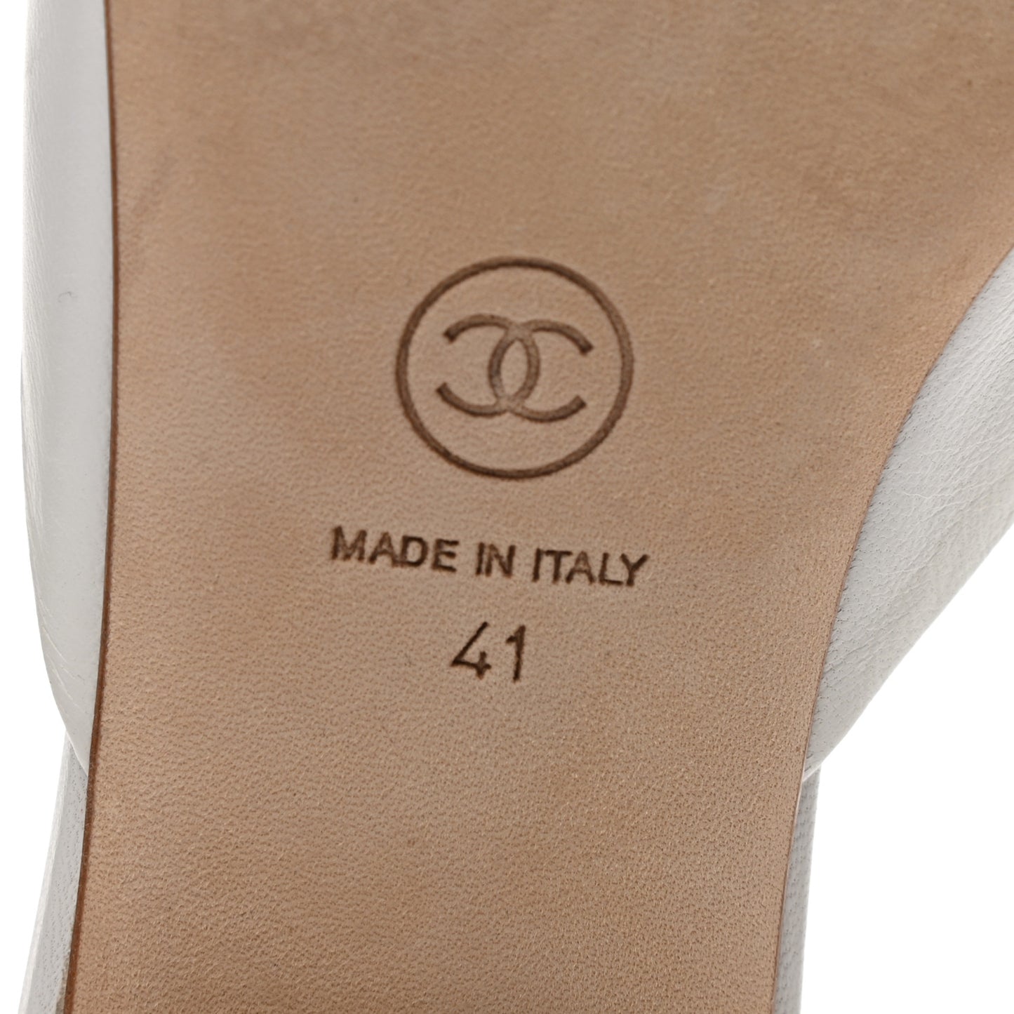 Lambskin CC Mules 41 White