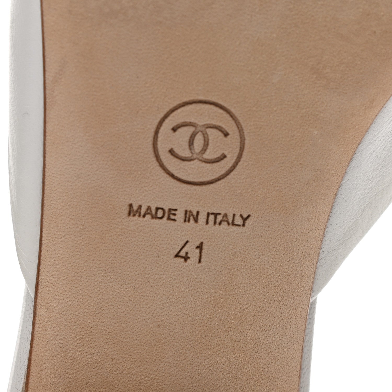 Chanel Lambskin CC Mules 41 White 6 of 9