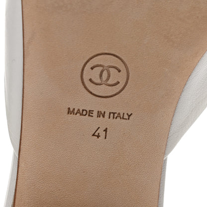 Chanel Lambskin CC Mules 41 White 6 of 9