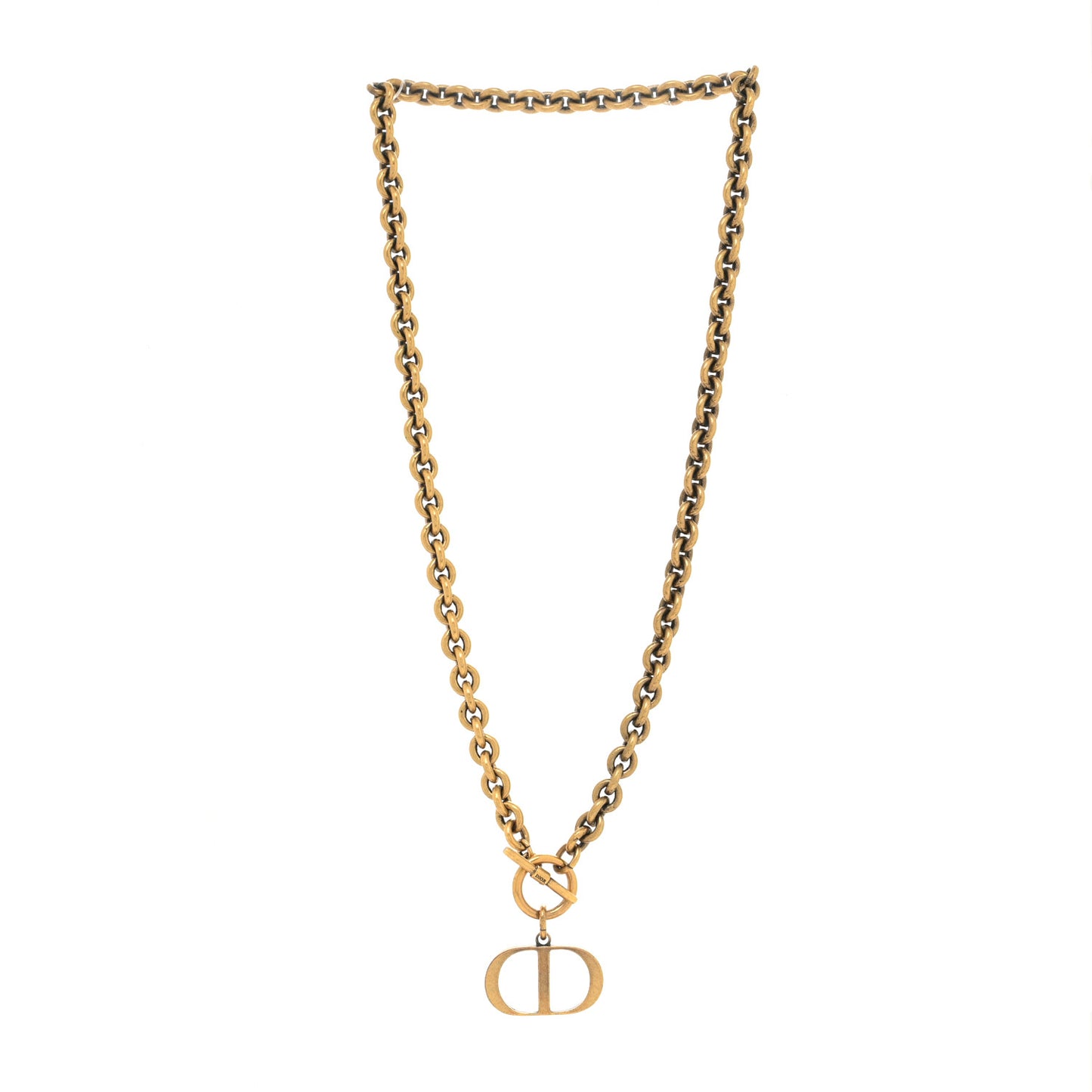 Metal Logo Necklace Gold