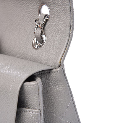 Chanel Caviar Quilted Medium Double Flap Grey 10 of 12