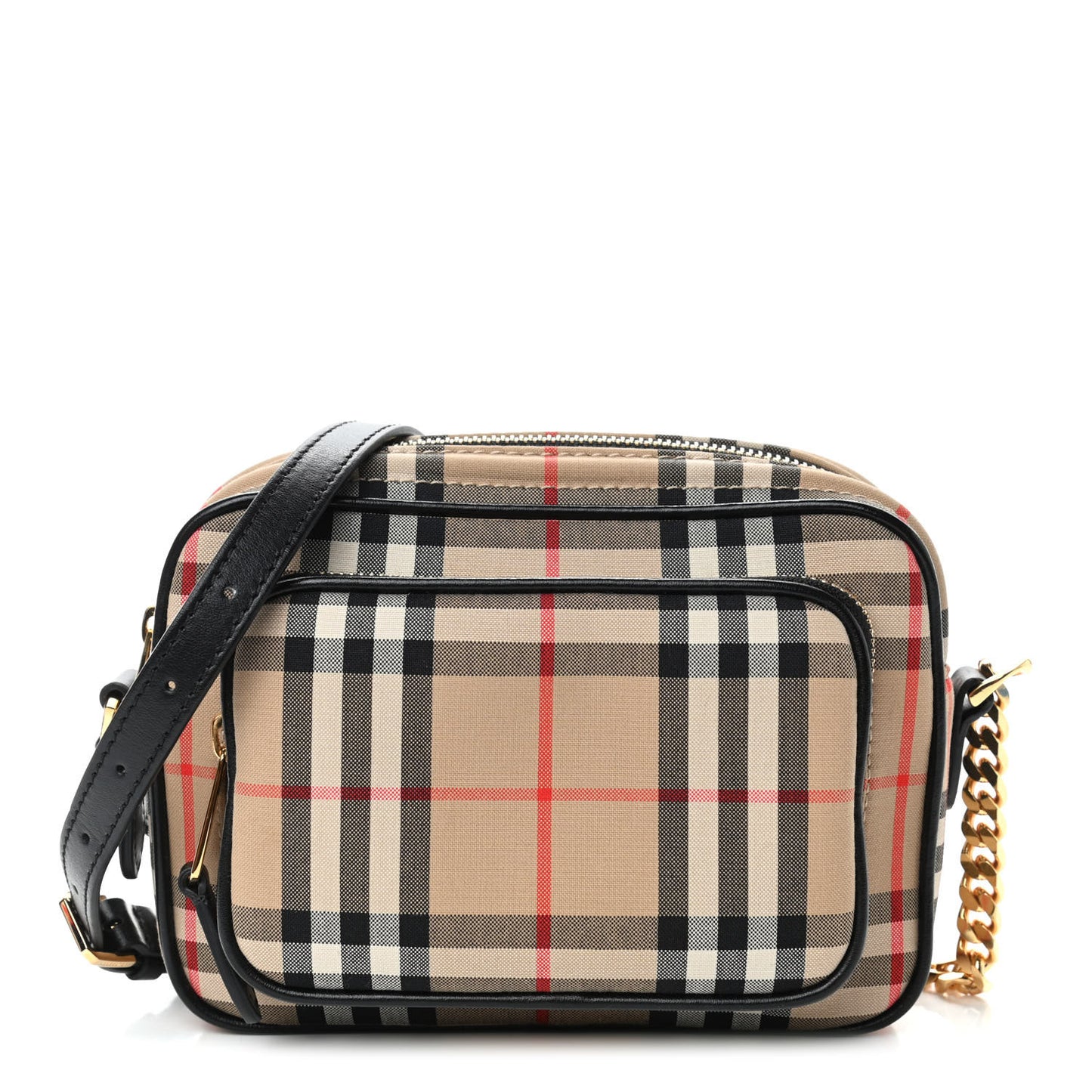 Calfskin Vintage Check Camera Bag Archive Beige